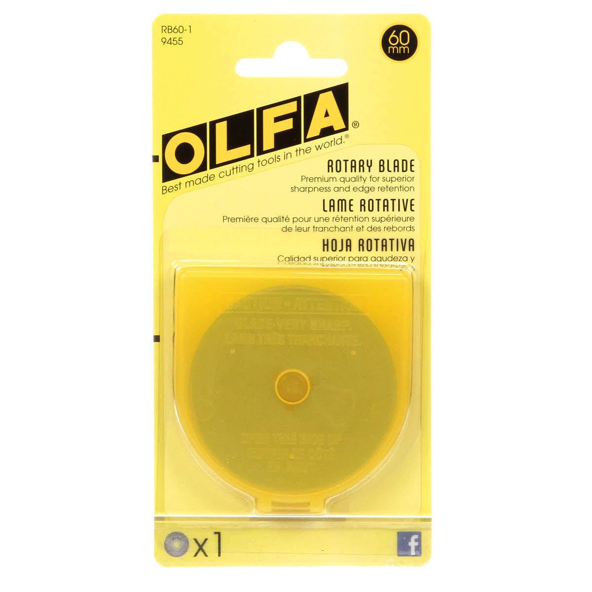 Olfa - 60mm Tungsten Tool Steel Rotary Blades - 1 pack