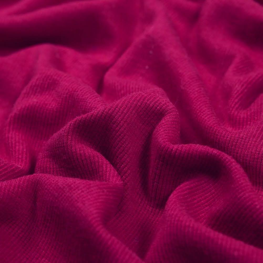 Bamboo Cotton Rib 2x2 - Raspberry - Ribbed Knit