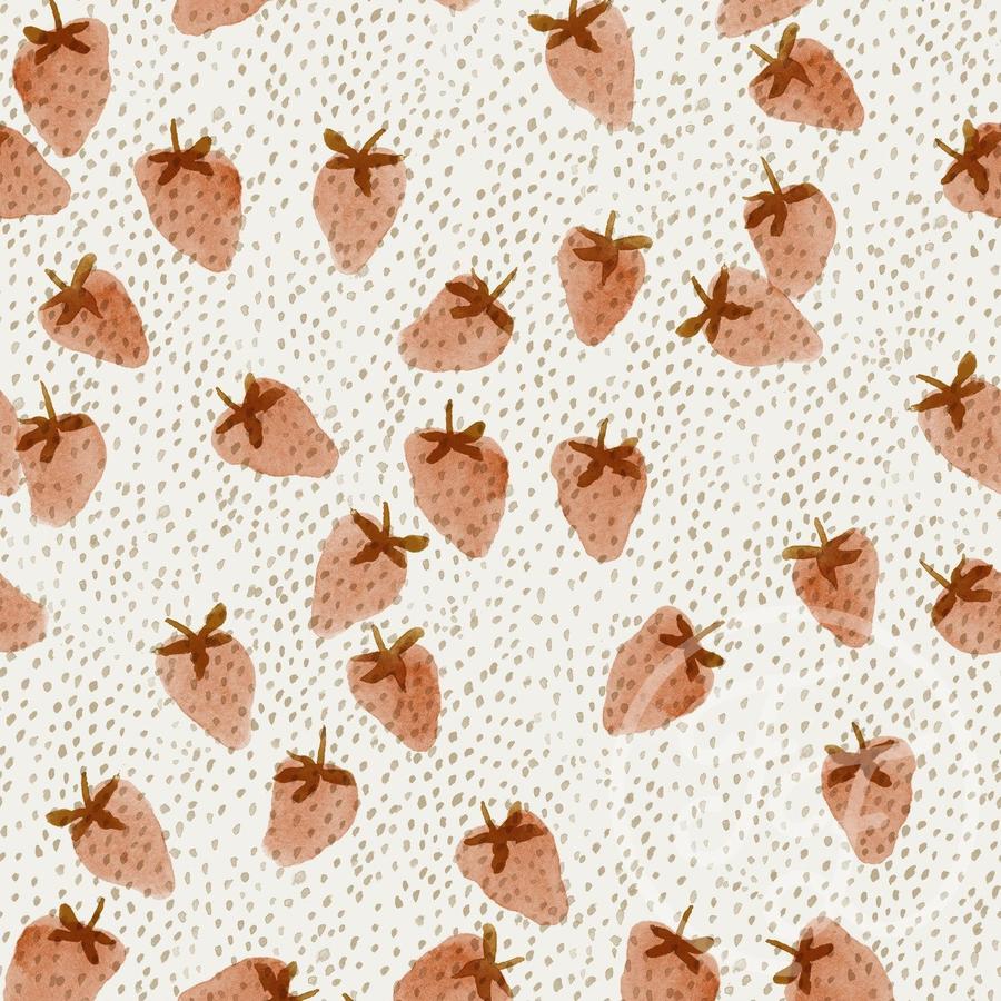 Strawberry & Seeds - Cotton Jersey Knit