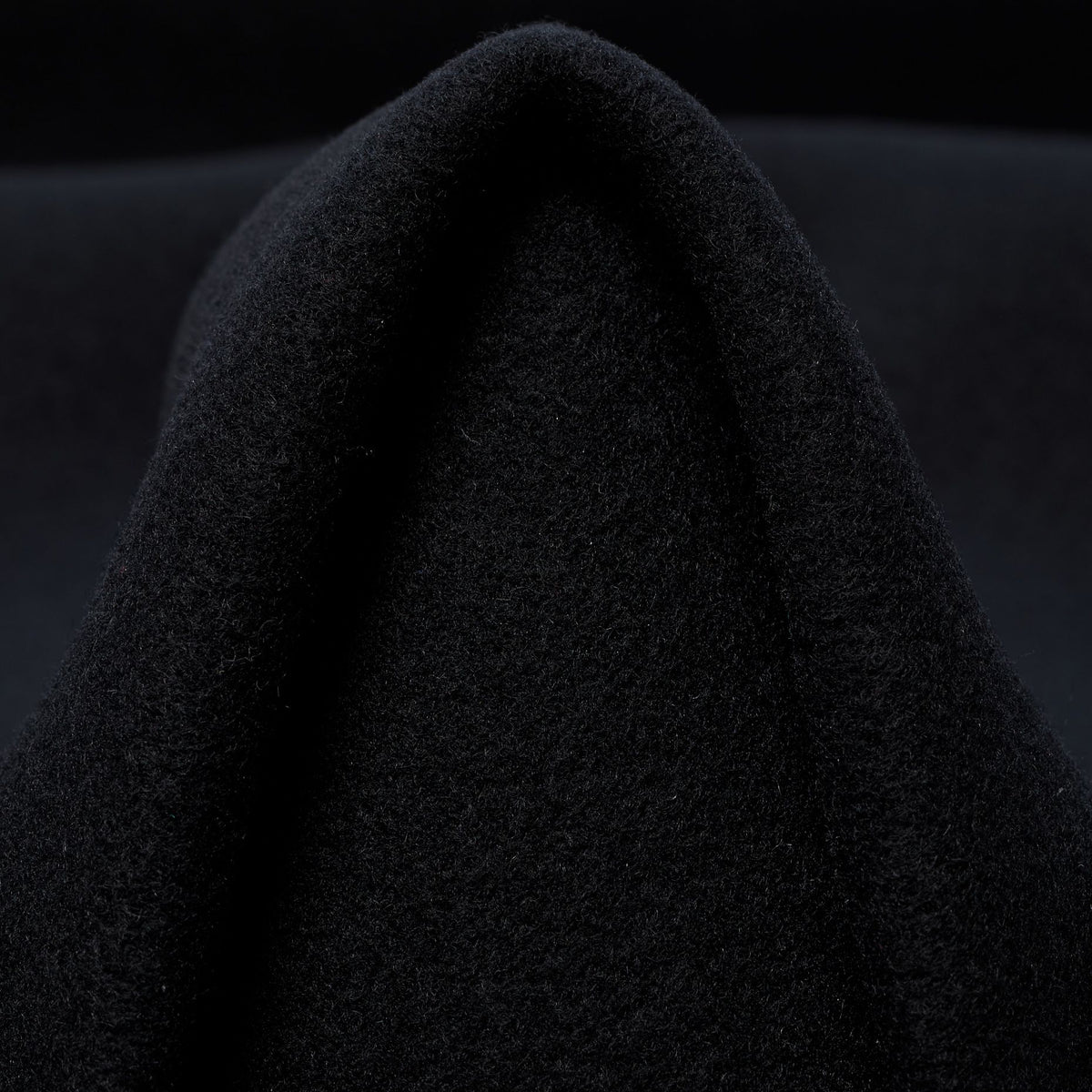 100% Cashmere Double Cloth Splittable Coating - Black - Designer Deadstock - Made in Italy