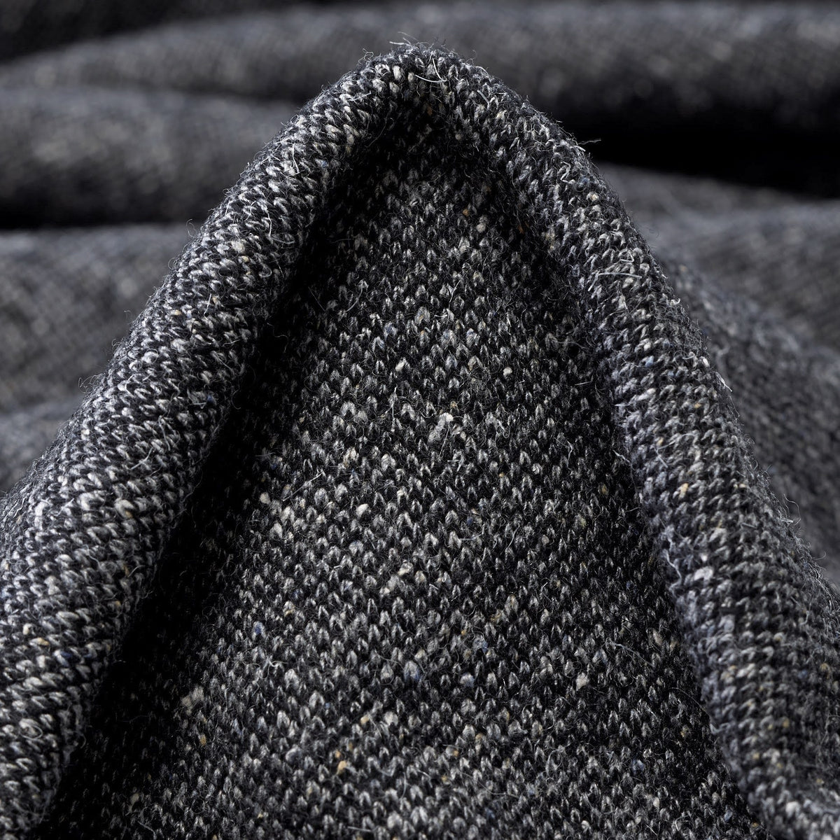 Virgin Wool and Silk Mélange Sweater Knit - Grey - Italy Designer Deadstock