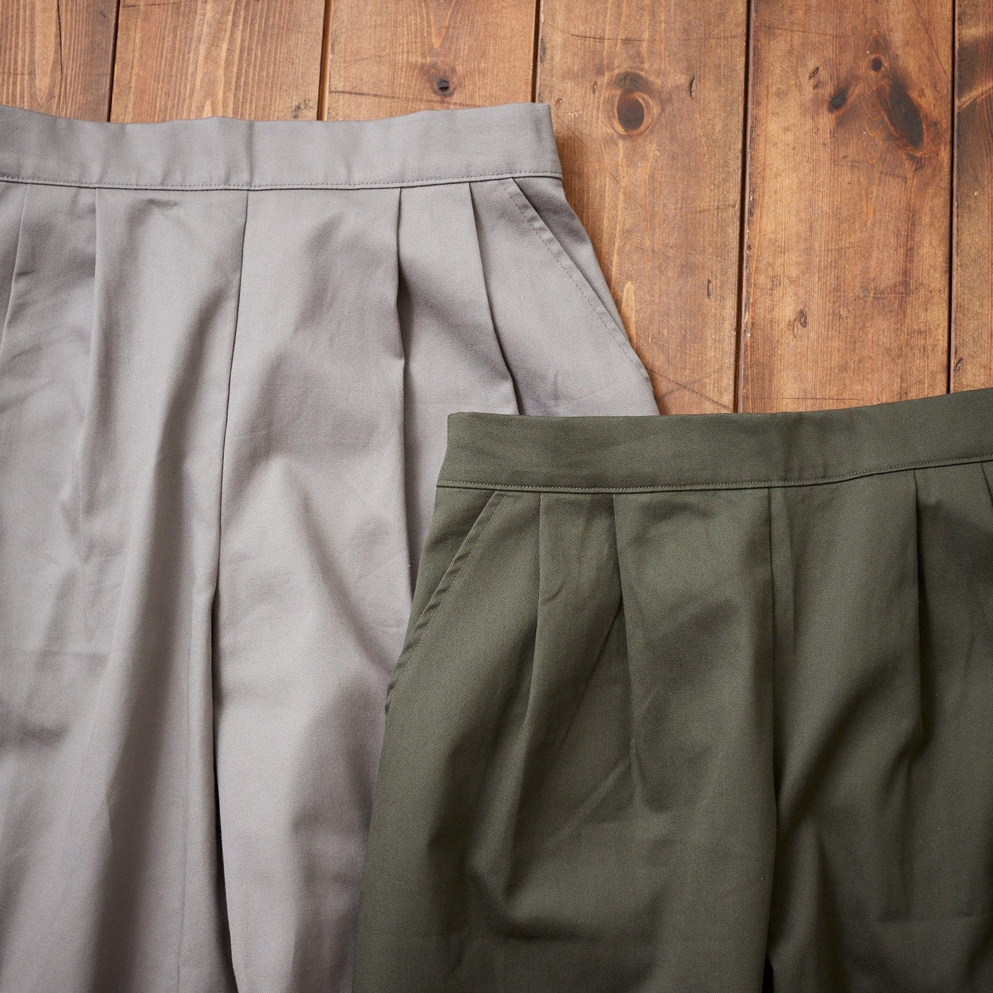 25" Remnant - Kokka - Khaki 1F - Organic Cotton Twill