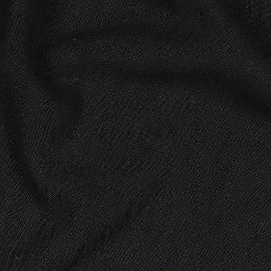 Linen Viscose Blend Stretch Woven - Black