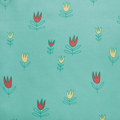 Tulips - Aqua - Cotton Poplin