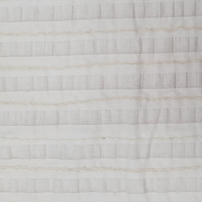 Pleated Stripe Cotton on Organza Base - Off White - Film Studio Deadstock
