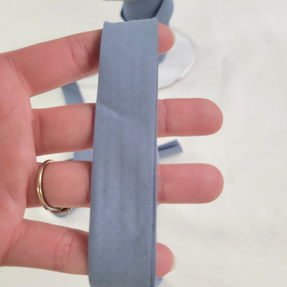 Quilt Bias Binding Extra Wide Double Fold 25mm (1") - Grey Blue