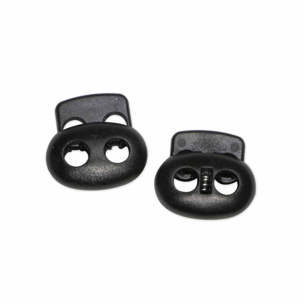 UNIQUE SEWING 2 Hole Cord Stops - Black - 2 pcs