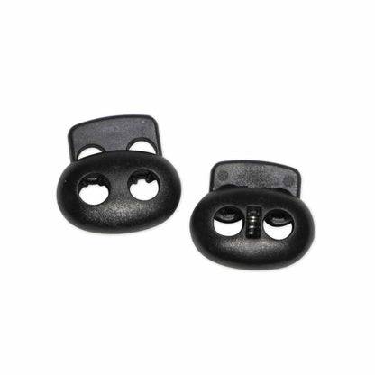 UNIQUE SEWING 2 Hole Cord Stops - Black - 2 pcs