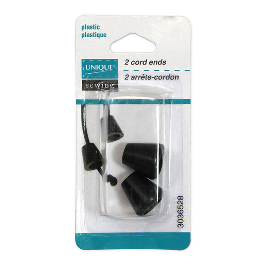 UNIQUE SEWING Cord Ends - Black - 2 pcs