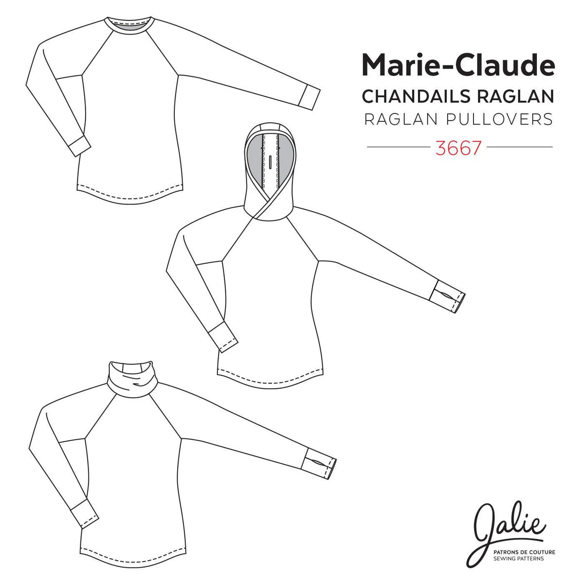3667 Jalie - 3667 - MARIE-CLAUDE Raglan Pullover – Riverside Fabrics