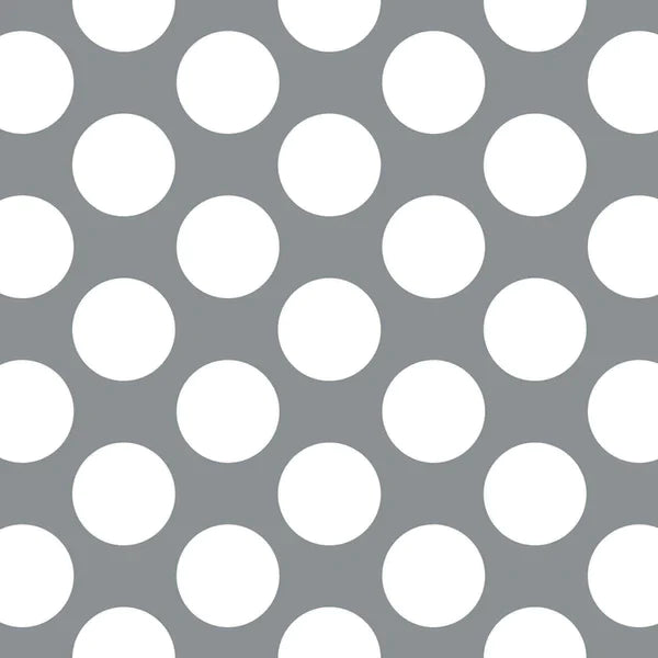 10" Remnant - Polka Dots - Gray - Cotton Fabric