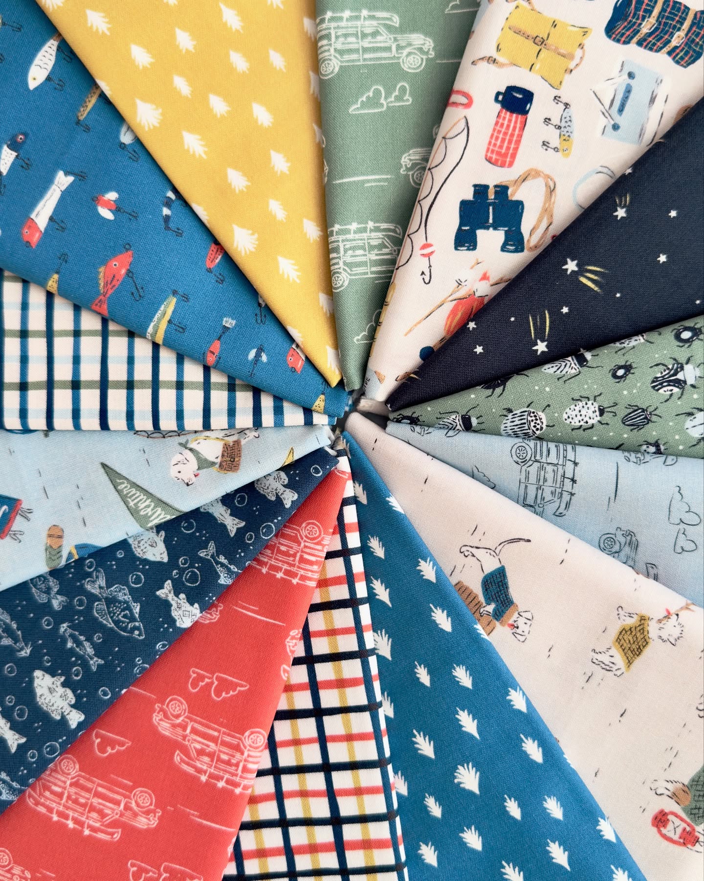 Retro Plaid - Blue & Green - Camp Canine - GOTS Organic Cotton