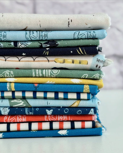 Retro Plaid - Blue & Green - Camp Canine - GOTS Organic Cotton