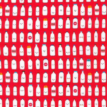 Milk - Farm to Table - Red - Ann Kelle - Digital Print - Cotton Fabric