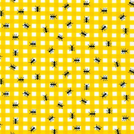 Ants - Farm to Table - Yellow - Ann Kelle - Digital Print - Cotton Fabric