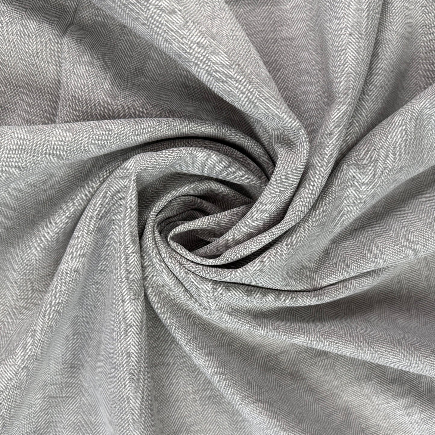 Yarn Dyed Linen Cotton Herringbone - Light Grey