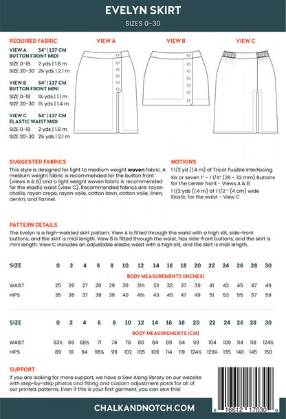 Evelyn Pattern - By Chalk and Notch