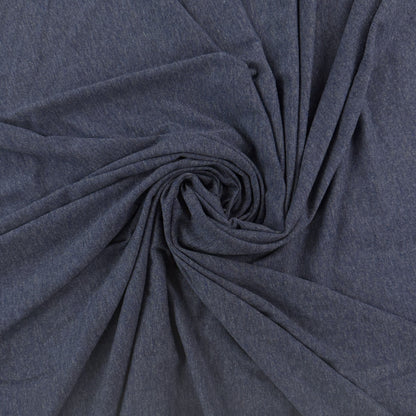 Bamboo Cotton Feather Jersey - Heathered Lake