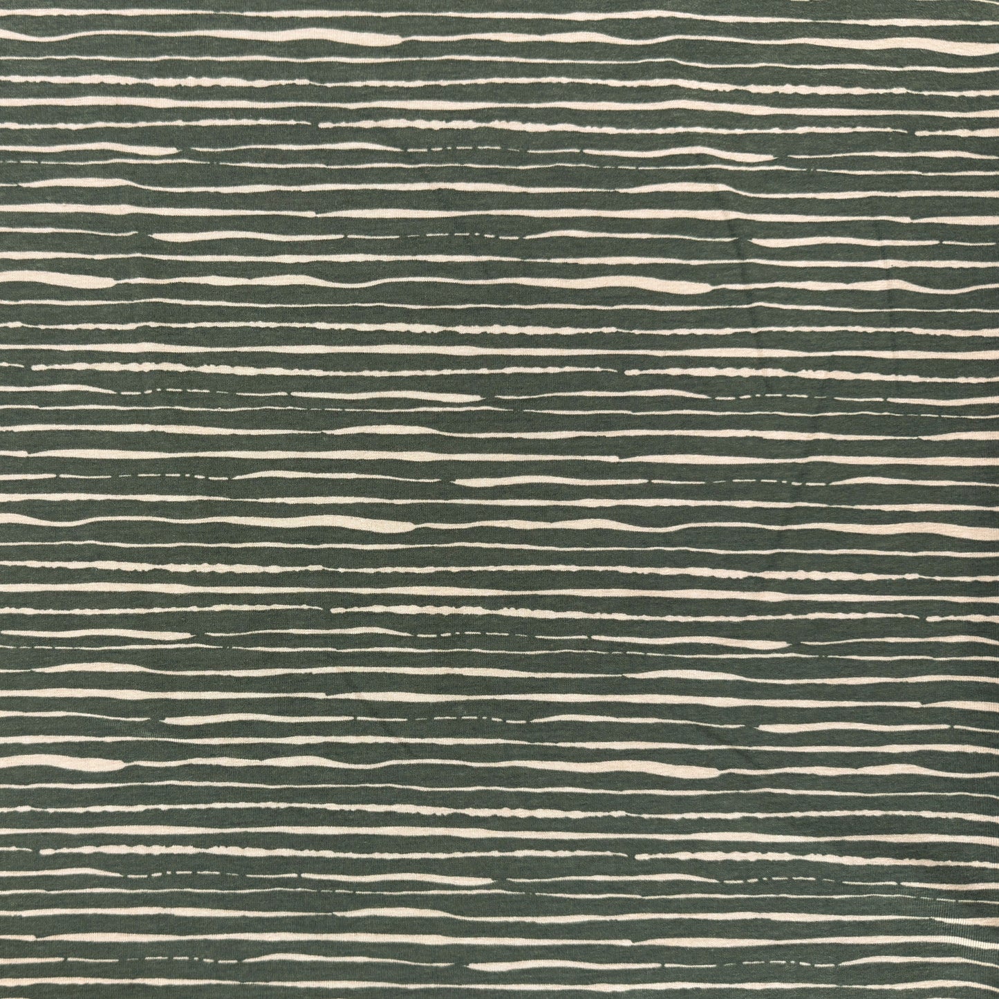 Cotton Jersey Knit - Army Green Stripe