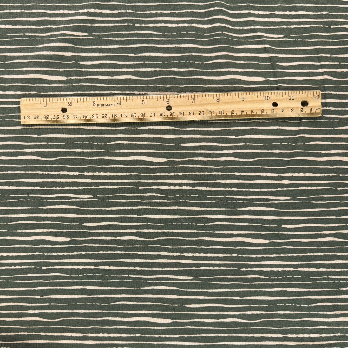 Cotton Jersey Knit - Army Green Stripe