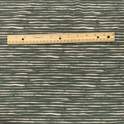 Cotton Jersey Knit - Army Green Stripe