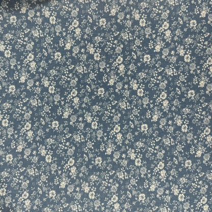 30" Remnant - Cotton Denim Print - Ditsy Floral