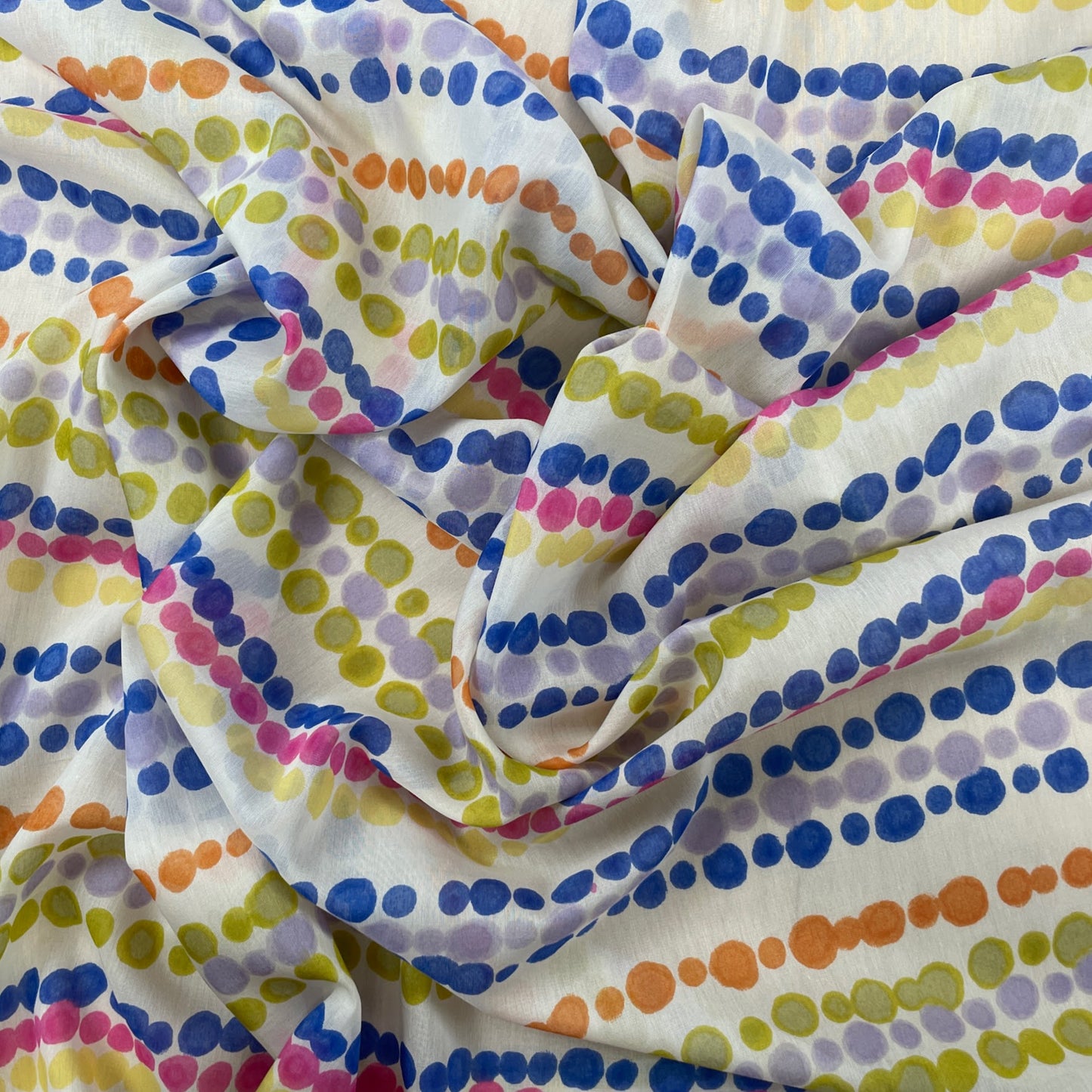 Silk Cotton Voile - Deadstock - Dot Print - 10mm