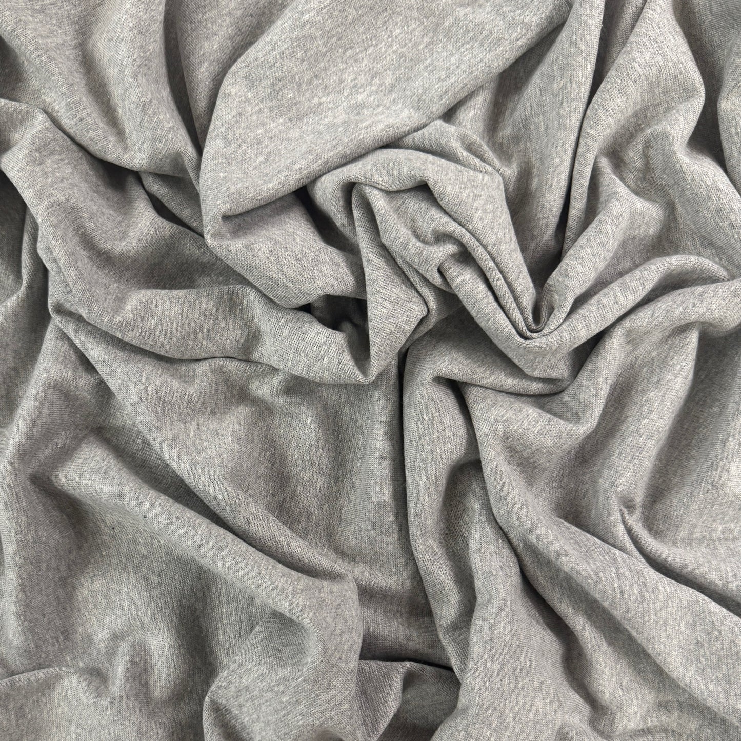 Organic Cotton 1x1 Rib Knit - Heather Grey - Made In Canada
