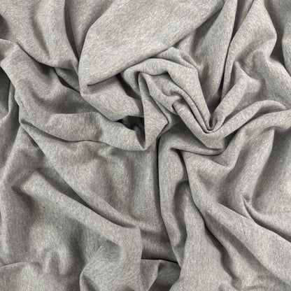 Organic Cotton 1x1 Rib Knit - Heather Grey - Made In Canada