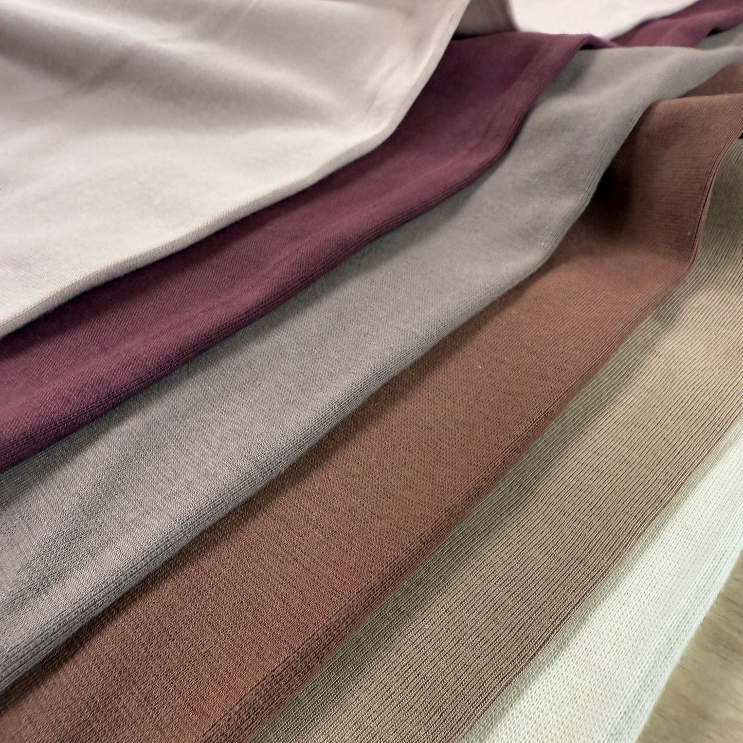 Organic Cotton 1x1 Rib Knit - Taupe - Made in Canada