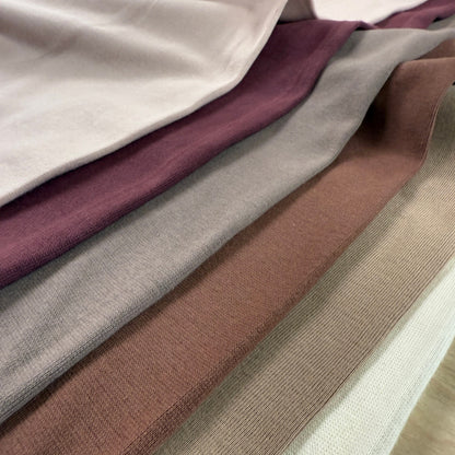 Organic Cotton 1x1 Rib Knit - Taupe - Made in Canada