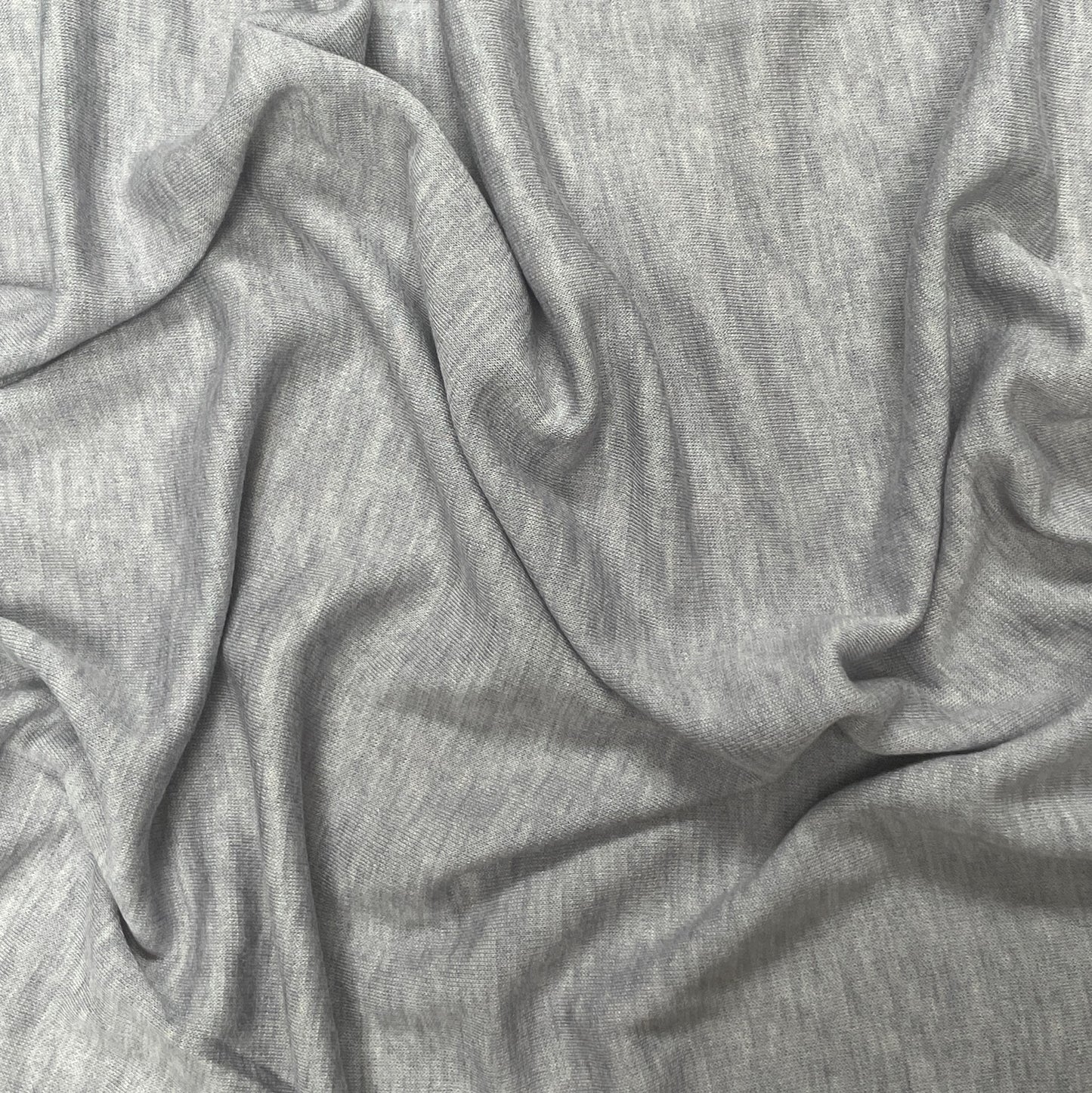 TENCEL™ Lyocell Merino Double Knit Jersey - Light Heathered Grey - Extra Wide 72" - Interlock