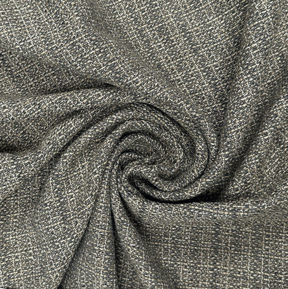 25" Remnant - Cotton Rayon Blend Tweed Coating - Beige / Grey-  Deadstock