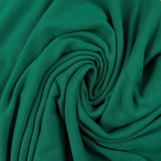 Bamboo Cotton 2×2 Rib - Holly Green
