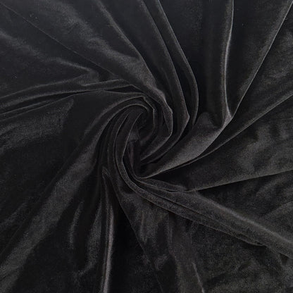 Soft Plush Stretch Velvet Knit - Polyester - Black - Film Studio Deadstock
