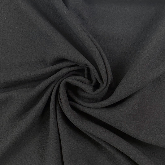 Airy Wool Blend Crepe - Black  - Film Studio Deadstock