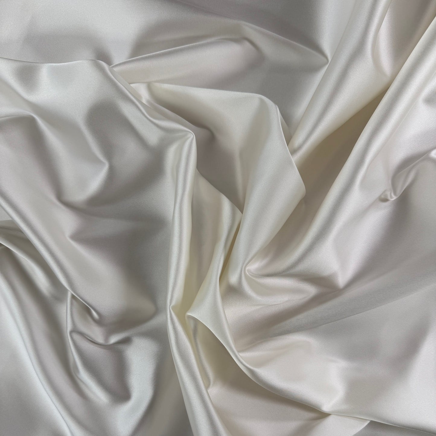 Heavy Acetate Stretch Satin - Ivory - Designer Deadstock