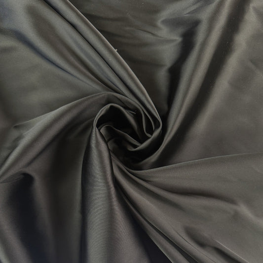 Heavy Acetate Stretch Satin - Black - Designer Deadstock