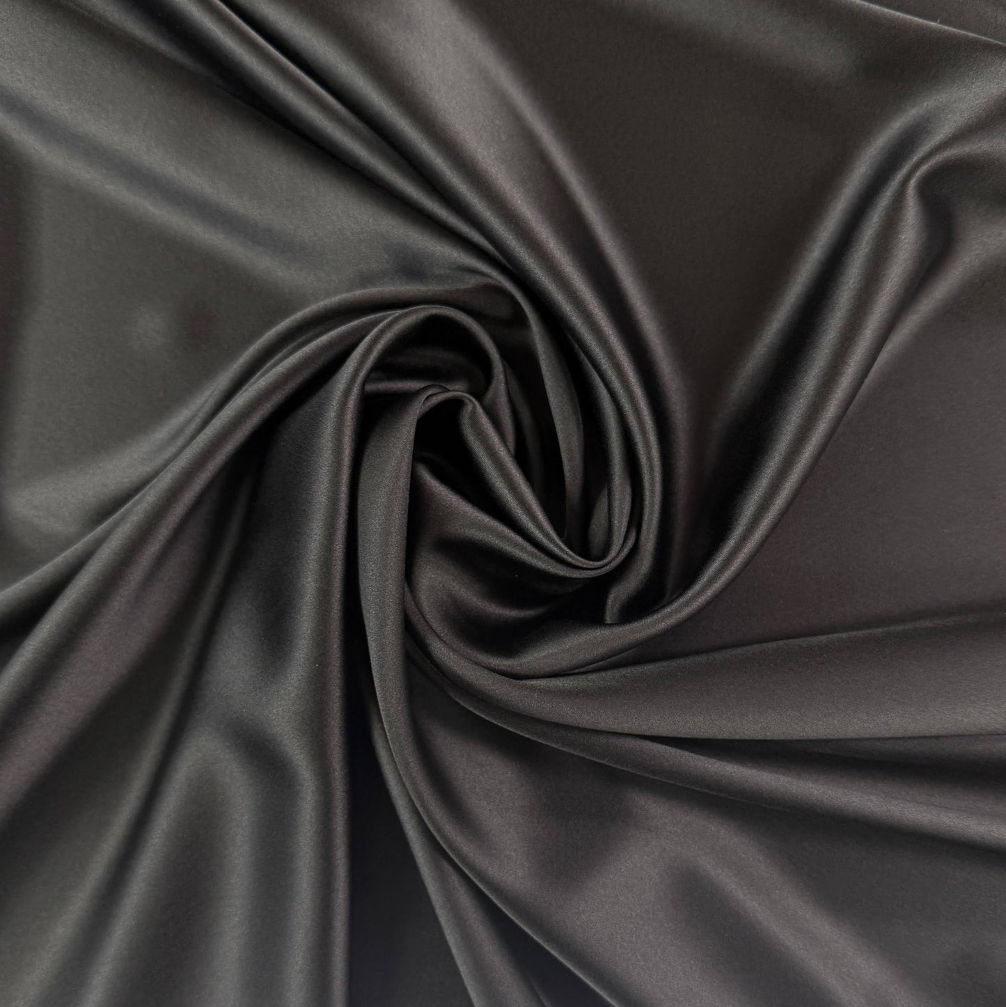 Viscose Acetate Stretch Satin - Black - Designer Deadstock