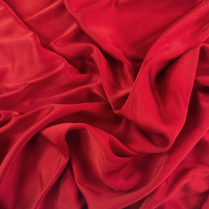 Heavier Acetate Viscose Stretch Crepe - Red - Designer Deadstock