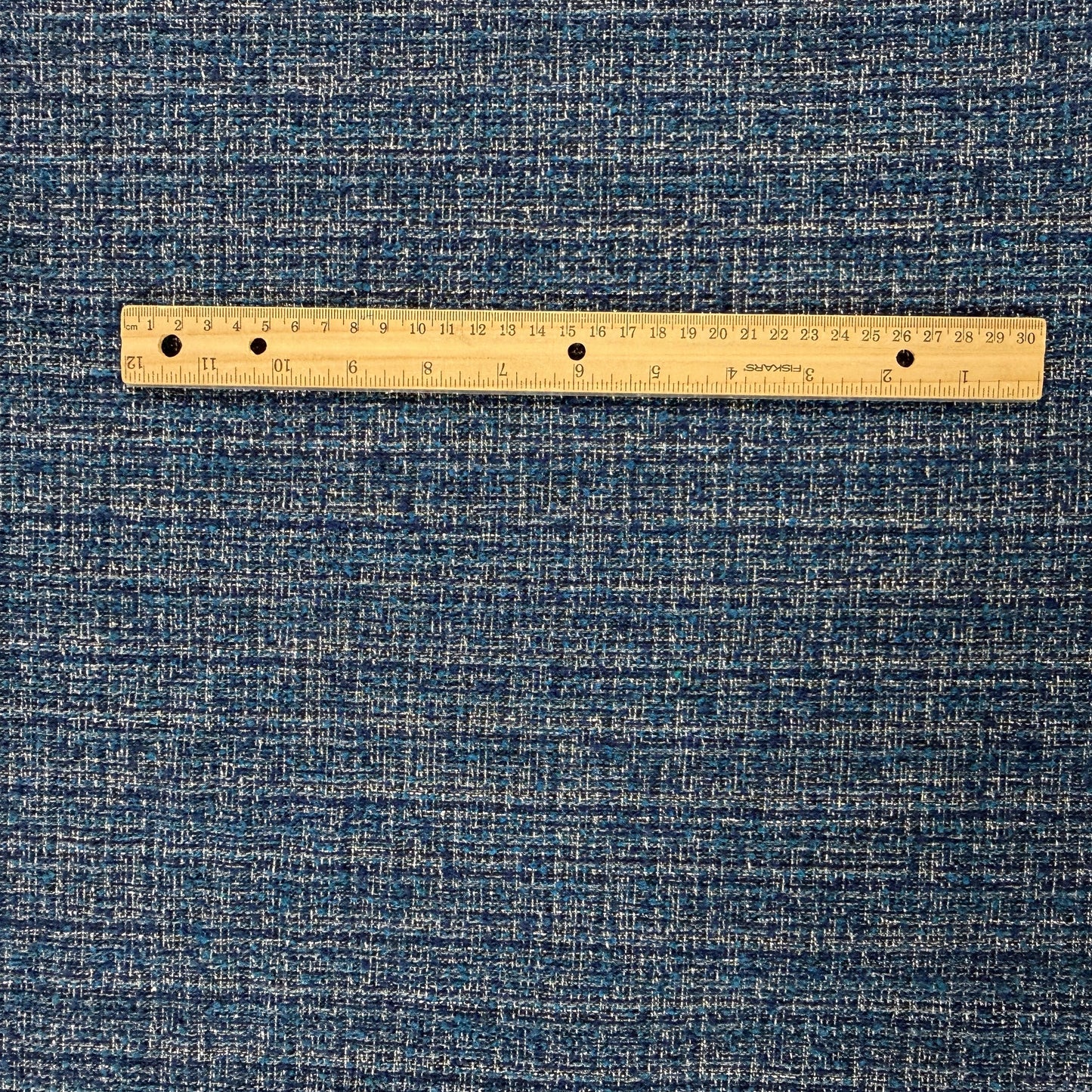 Textured Cotton Tweed Coating - Blue - Designer Deadstock