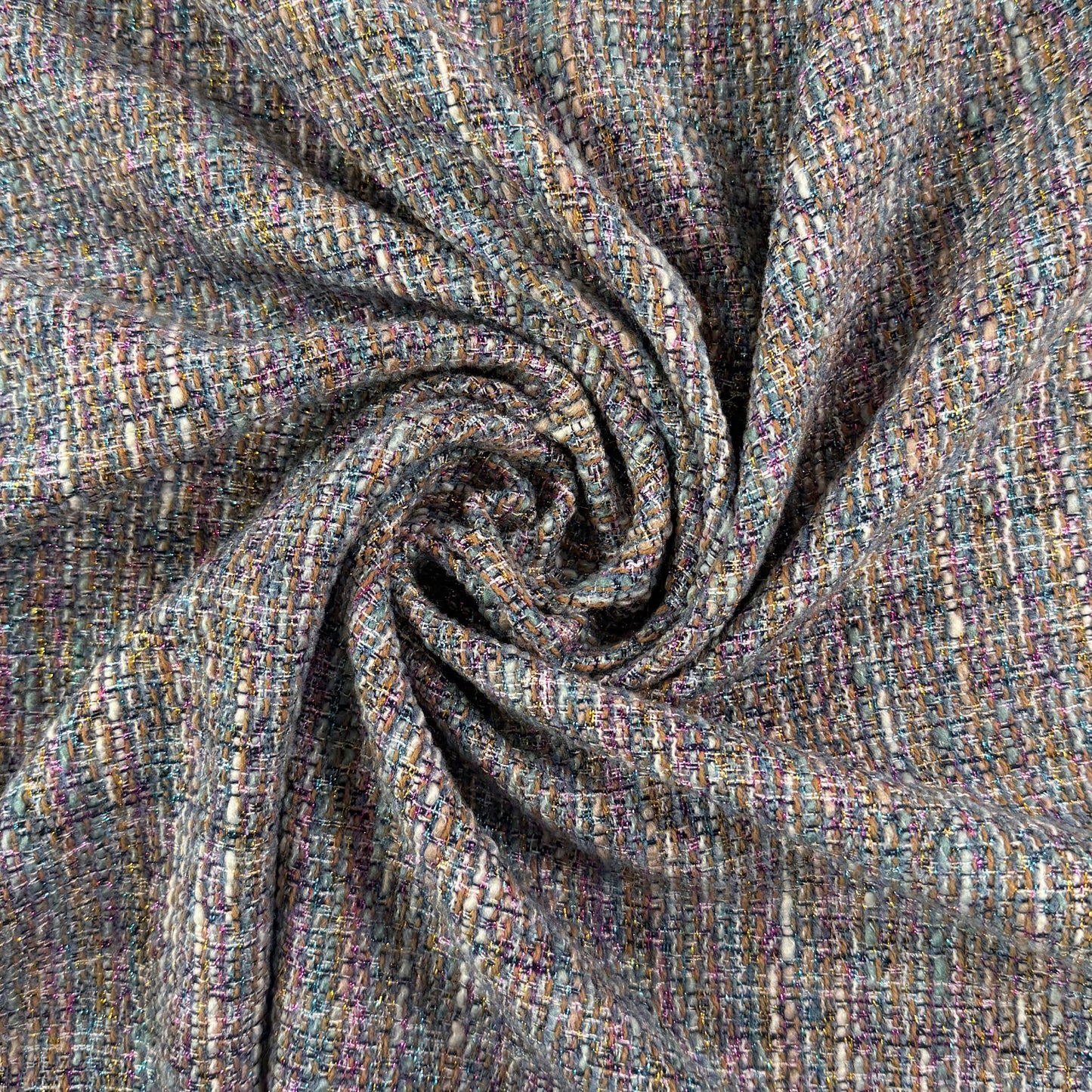 Textured Cotton Tweed Coating - Rainbow - Designer Deadstock