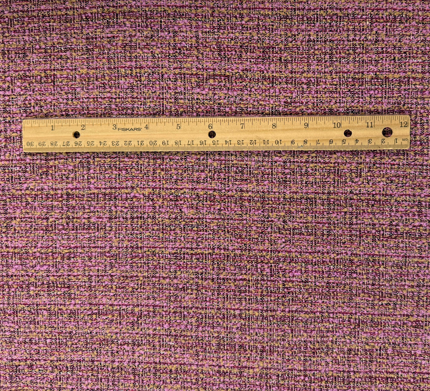 Textured Cotton Tweed Coating - Pink - Designer Deadstock