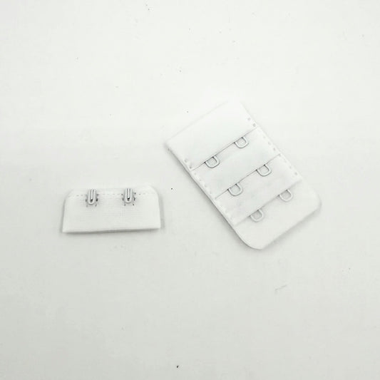 Hook and Eye Bra Closure - White - 3 x 2 (32mm)