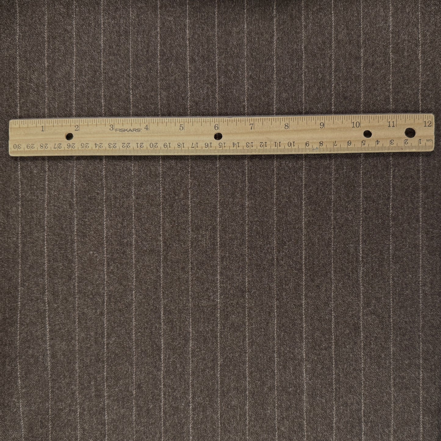 Wool Twill Suiting - Brown Stripe - Film Studio Deadstock