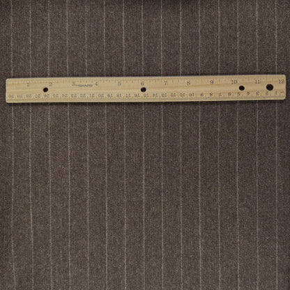 Wool Twill Suiting - Brown Stripe - Film Studio Deadstock