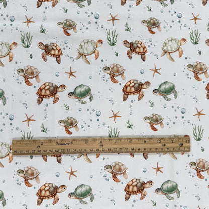 Digitally Printed Cotton Jersey Knit - Sea Turtles