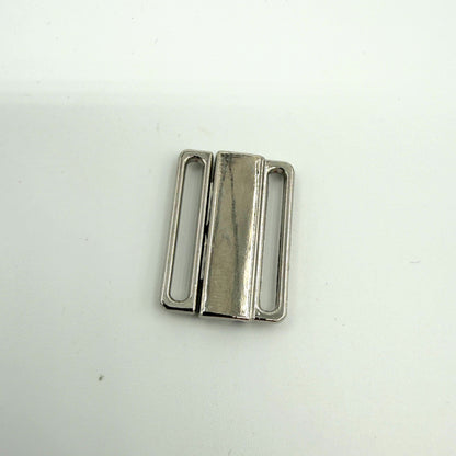 Polished Gold Metal Alloy Bra / Swimsuit Closure / Clasp - Silver - 15mm