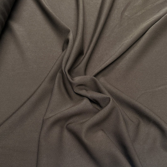 Espresso Brown Viscose Twill Stretch Suiting - Dark Brown - Deadstock