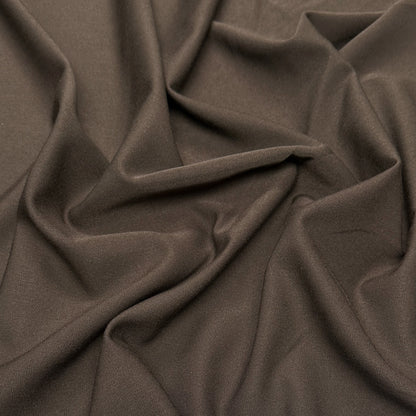 Espresso Brown Viscose Twill Stretch Suiting - Dark Brown - Deadstock